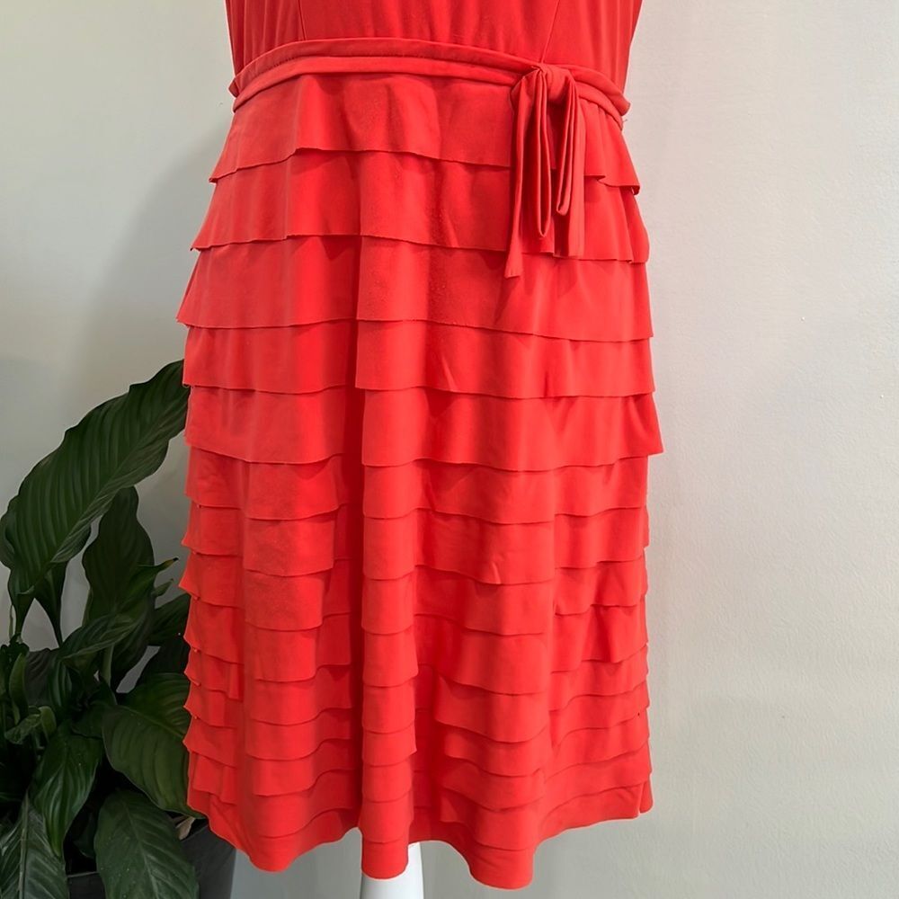 Just Taylor Orange tailored, sleeveless, tiered dress. 6 Casual, evening, party - Picture 3 of 6